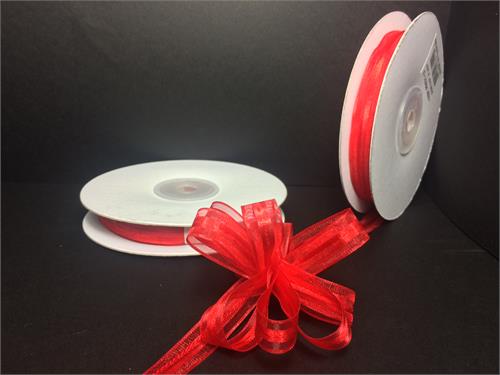 3/8" Red Pull Bow Ribbon (25 yard)