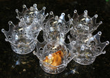 Plastic Mini Dome with Crown Design Party Decoration Favor Box Clear (12 Sets)