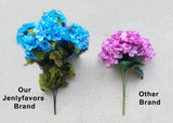 22 Inch X-Large Satin Artificial Hydrangea Silk Flower Bush 7 Heads Turquoise