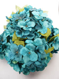 22 Inch X-Large Satin Artificial Hydrangea Silk Flower Bush 7 Heads Emerald