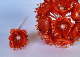 Organza and Satin Flower with Pearl Spray Mamey (72 Flowers)