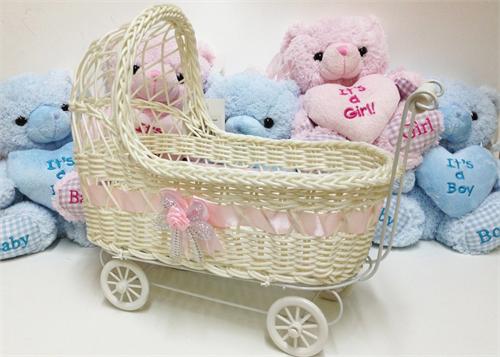 Wicker baby carriage clearance basket