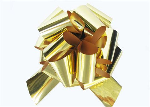 Large Metalic Gold Pull Bow (10 Pieces)