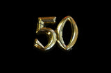 Miniature Number 50 Charm Sign Gold (144 pieces)