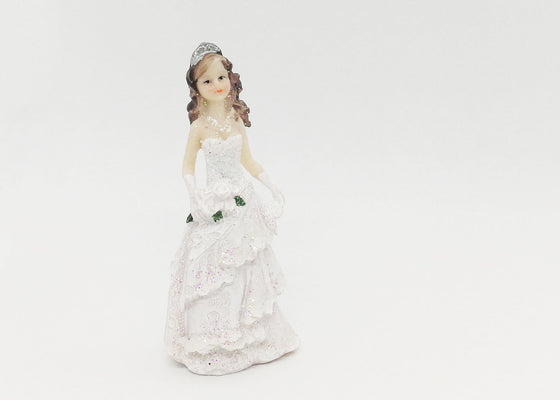 Mis Quince Anos and Sweet 16 Mini 3.5 inches White Cake Topper Doll (12 Pieces)