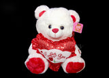 15" White Valentine Singing Bear with "I Love You" Heart (1 piece )