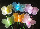 Nylon Bumble Bee Decoration With Stick (24 assorted pieces)