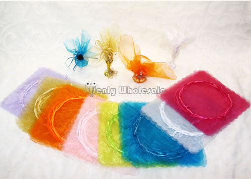 Organza Pouches Scallop Cut (24 Pieces) fuchisa