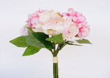 Peony & Hydrangea Silk Flower Wedding Bouquet Beige Pink