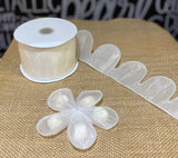 Flower Petal Almond Holder Ribbon (10 Yards) ivory