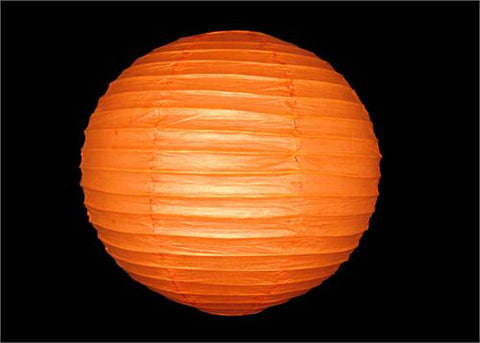 12" Orange Round Paper Lantern