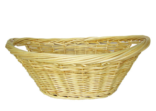 14" Natural Color Oval Wicker Basket (1 Piece)