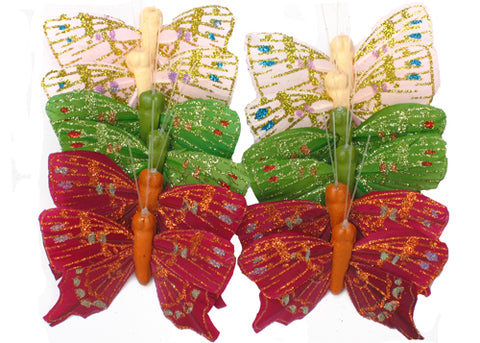 CHANZET Organza Butterfly Appliques 56pcs, 3D Fabric Butterflies for Crafts  Decorations, Colorful Decorative Butterfly for Flower Bouquet Arrangements