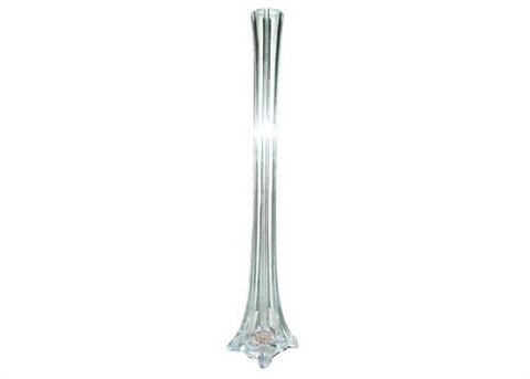 20" Tall Clear Eiffel Tower Glass Vase (12 Pieces)