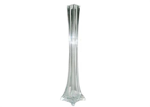 16" Tall Clear Eiffel Tower Glass Vase (12 Pieces)