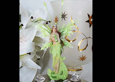 Feather Fairy with Stones Girl Mis Quince & Sweet16 Decoration Green(12 Pieces)