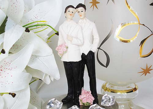 5 Poly Resin Wedding Cake Topper Gay  Couple (1 Pieces)