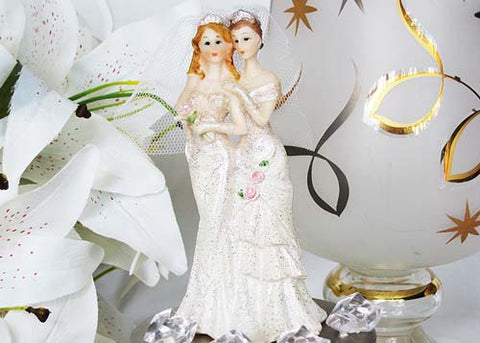 5 Poly Resin Wedding Cake Topper Lesbian Couple (1 Pieces)