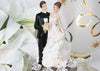 7 Poly Resin Wedding Cake Topper Couple with Flower Bouquet (1 Piece)