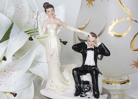 5 Poly Resin Wedding Cake Topper Funny Couple (1 Piece)