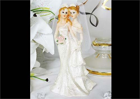7 Poly Resin Wedding Cake Topper Lesbian Couple (1 Piece)