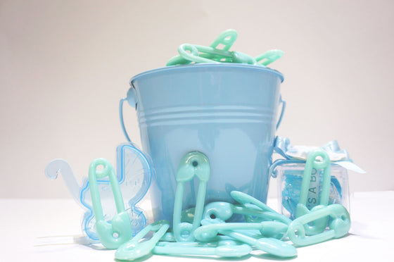 Plastic Baby Safety Pin Favors 2.5"  ( 72 pieces) Blue