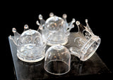 Plastic Mini Dome with Crown Design Party Decoration Favor Box Clear (12 Sets)