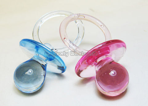 Plastic Baby Pacifier Favors 2.5  (12 pieces) pink