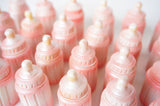 Poly Resin Mini Baby Bottle Baby Shower Favors & Decoration Pink (24 Pieces)
