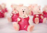 Poly Resin Mini Teddy Bear Baby Shower Party Favors Decoration Pink  (24 Pieces)