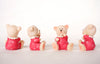 Poly Resin Mini Teddy Bear Baby Shower Party Favors Decoration Pink  (24 Pieces)