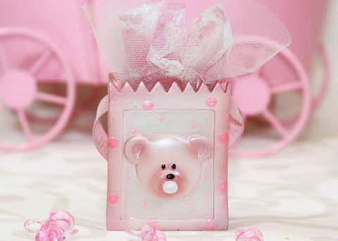 Poly Resin Baby Gift Bag- Pink (12 Pieces)