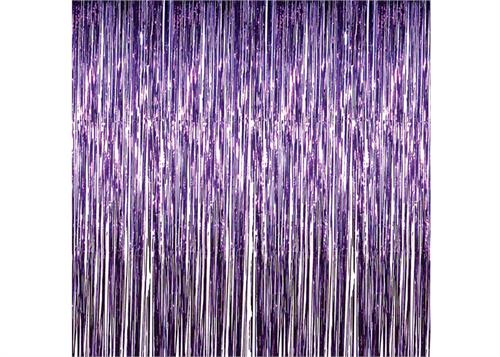 Purple Metallic Foil Party Tassel Curtain Fringe Wall Decoration Hanging 3'x 8'