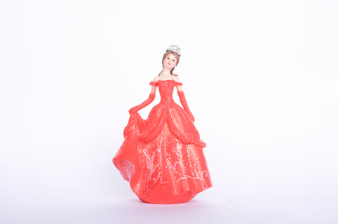 Poly Resin Quinceañera Sweet 16 Figurine Cake Topper Coral (12 pieces)