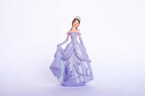 Poly Resin Quinceañera Sweet 16 Figurine Cake Topper Lavender (12 pieces)