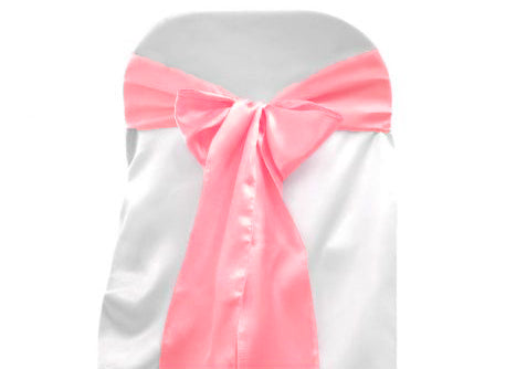 6" X 108" Satin Chair Bow Pink(12 Pieces)