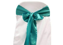  6" X 108" Satin Chair Bow Turquoise(12 Pieces)
