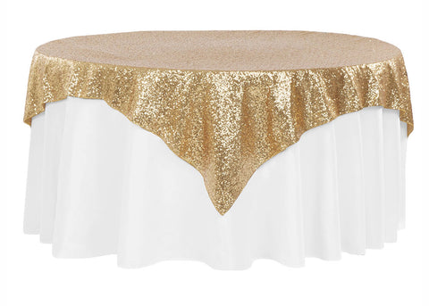 Sequin Overlay 72" X 72" Square Gold