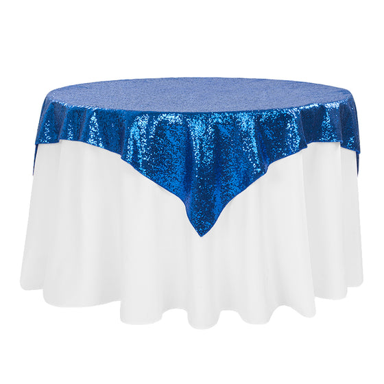 Sequin Overlay 72" X 72" Square Royal Blue