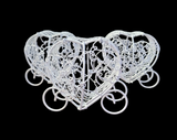 White Metal Heart Shaped Carriage Party Favor Box ( 12 Pieces)