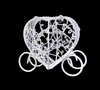 White Metal Heart Shaped Carriage Party Favor Box ( 12 Pieces)