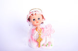 Praying Baby Angel with a Gold Cross and Feather Wings Pink (12 Pieces)