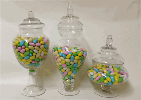 Apothecary Glass Candy Jars Set of 3