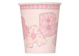 9 oz. Stitching Pink Baby Shower Cup (8 Pieces)