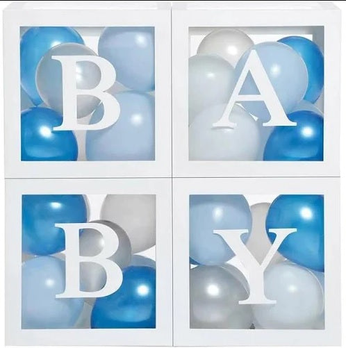 12" x 12" Baby Shower Balloon Box Kit Blue