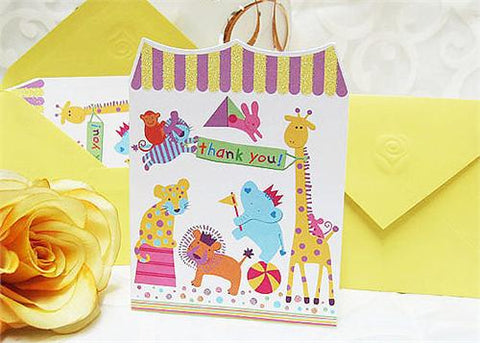 Circus Animal Folded Thank You Cards (Set of10)