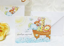  Animal Boat Baby Shower Folded Thank You Card (Set of 10)