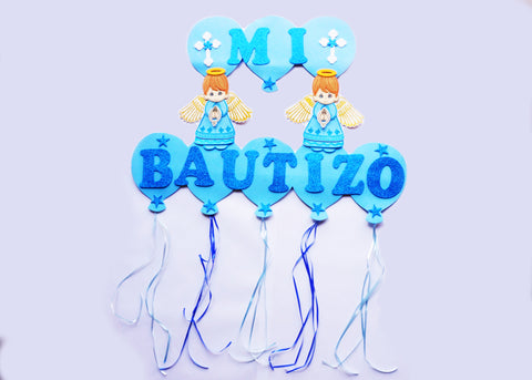 Blue Boy Mi Bautizo Baptism Foam Sign Banner - 1 piece
