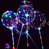 12 Pcs LED Light Up BoBo Balloons Colorful with 3 Levels Flashing Handle