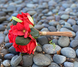 Rose & Hydrangea Artificial Silk Flower Bouquet Red